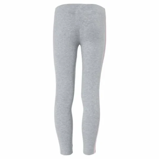 Adidas Girls Essentials 3 Stripes Leggings Medium Grey Heather / Clear Pink