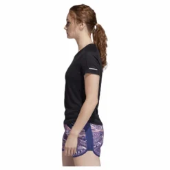 Adidas Run 3 Stripes Tee Women Black