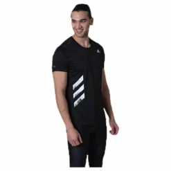 Adidas Run It Tee Pb 3 Stripes Men Black