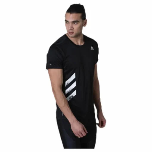 Adidas Run It Tee Pb 3 Stripes Men Black