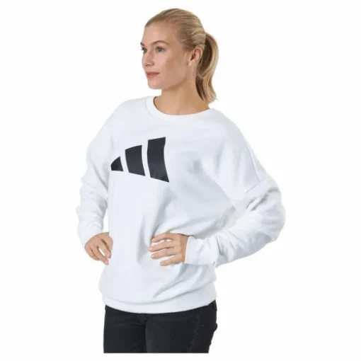 Adidas Sportswear Three Bar Sweatshirt White