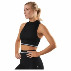 Aila Circular Sports Top Black