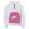 Air Sherpa Half Zip Hoodie Junior Pink/White