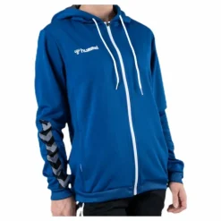 Authentic Poly Zip Hoodie Blue