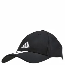 Baseball 3 Stripes Cap Cotton Twill Black / White / White