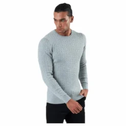 Blacamp Cable Knit Crew Neck Grey