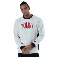 Blocked Fleece Logo Crew White