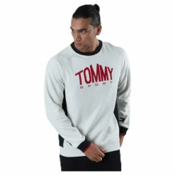 Blocked Fleece Logo Crew White