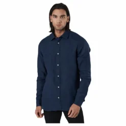 Bluplain Linen Shirt L/s Blå