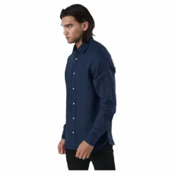 Bluplain Linen Shirt L/s Blå
