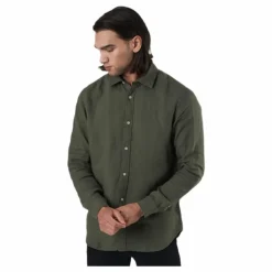 Bluplain Linen Shirt L/s Svart