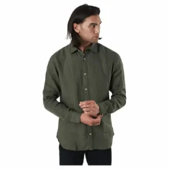 Bluplain Linen Shirt L/s Svart