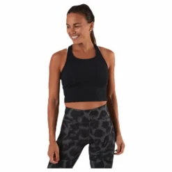 Bold Rib Crop Tank Black