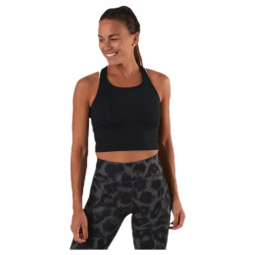 Bold Rib Crop Tank Black