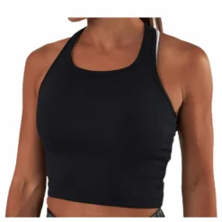 Bold Rib Crop Tank Black