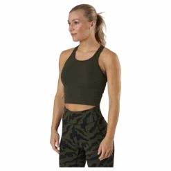 Bold Rib Crop Tank Forest Green