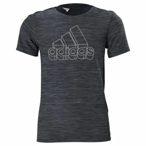 Boys Aeroready Heather Tee Black / Grey Four / White