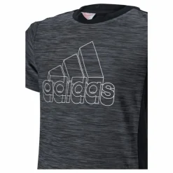 Boys Aeroready Heather Tee Black / Grey Four / White