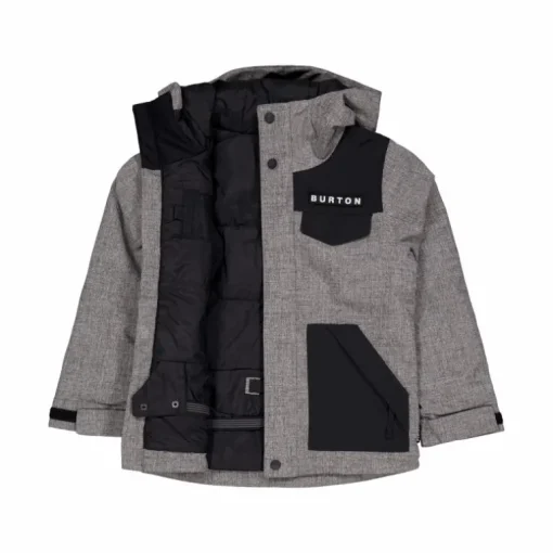 Boys Dugout Jacket Black/Grey