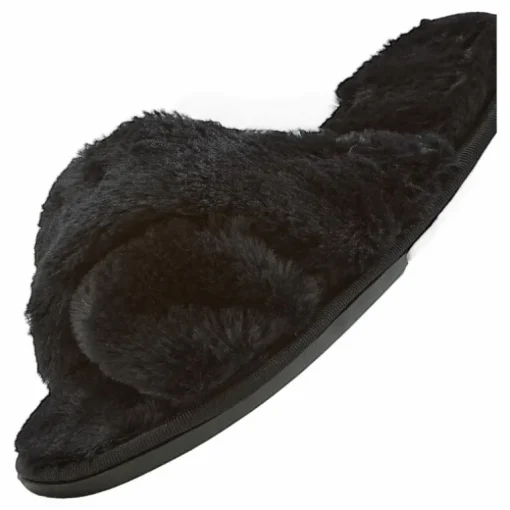 Brahny W Plush Slipper Black