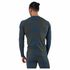Camo Merino Wool Crew Blue/Green