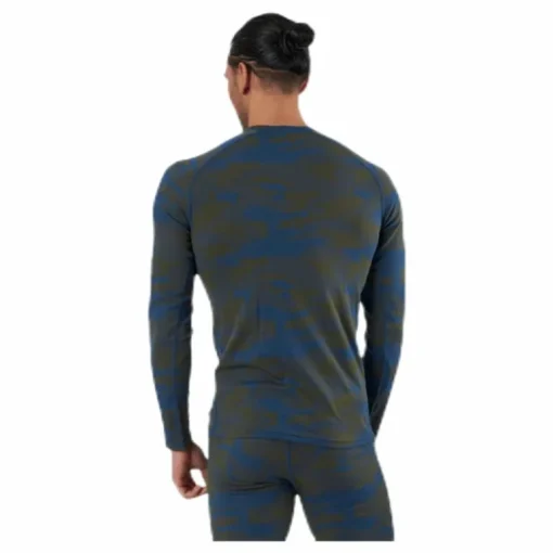 Camo Merino Wool Crew Blue/Green