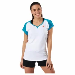 Cap Sleeve Top Play Blue/White