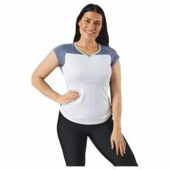 Cap Sleeve Top Play White Blue