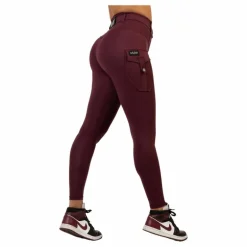 Cargo Burgundy Leggings Dark Red