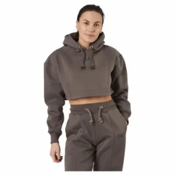 Chill Lounge Cropped Hoodie Taupe