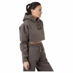 Chill Lounge Cropped Hoodie Taupe
