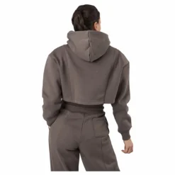 Chill Lounge Cropped Hoodie Taupe