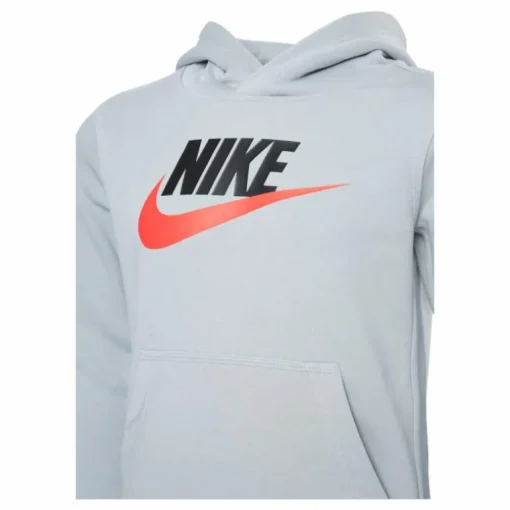 Club Fleece Hoodie Junior Grey/Red