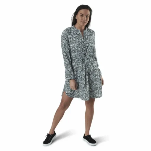 Cory L/S V-Neck Tunic Wvn Blue