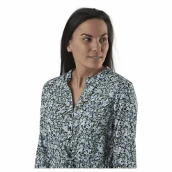 Cory L/S V-Neck Tunic Wvn Blue