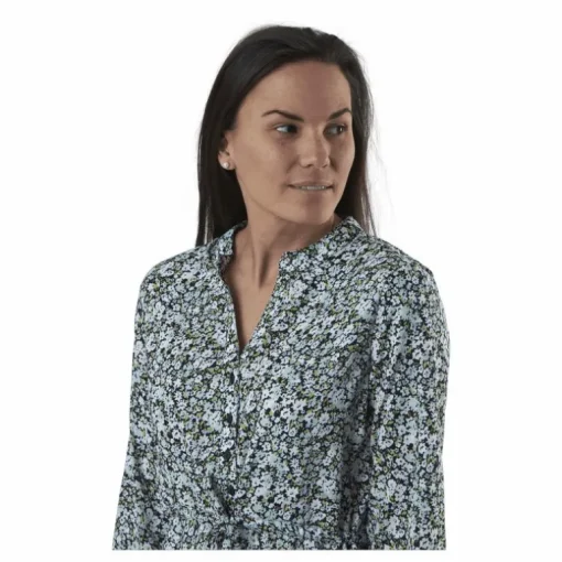Cory L/S V-Neck Tunic Wvn Blue