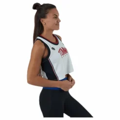 Crop Tommy Tank Top Blue/White