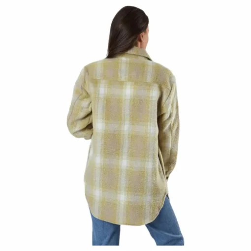Deena-Oma L/S Check Shacket Cc Pnt White