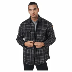 Dewey M Checked Fleece Shirt Black