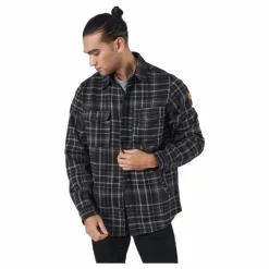 Dewey M Checked Fleece Shirt Black