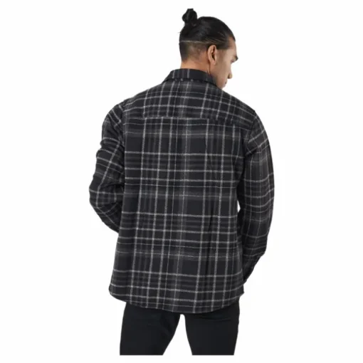 Dewey M Checked Fleece Shirt Black