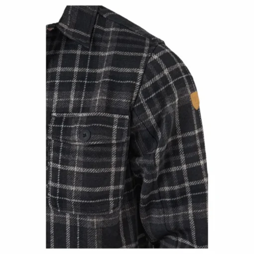 Dewey M Checked Fleece Shirt Black