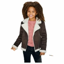 Diana Bonded Aviator Jacket Brown