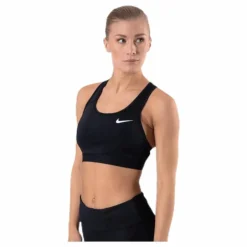 Dri-FIT Swoosh Women's Medium-Support Non-Padded Sports Bra BLACK/BLACK/WHITE