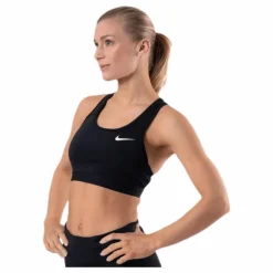 Dri-FIT Swoosh Women's Medium-Support Non-Padded Sports Bra BLACK/BLACK/WHITE