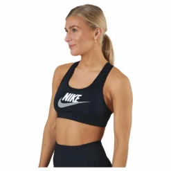 Dri-FIT Swoosh Women's Medium-Support Graphic Sports Bra BLACK/WHITE/PARTICLE GREY