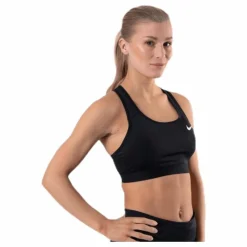 Dri-FIT Swoosh Women's Medium-Support Non-Padded Sports Bra BLACK/BLACK/WHITE