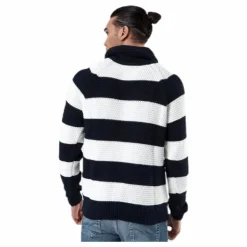 Emil Wrap Neck Blue/White