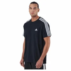 Essentials Single Jersey 3-Stripes T-Shirt Black