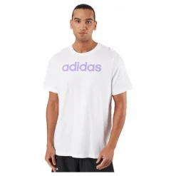 Essentials Single Jersey Linear Embroidered Logo T-Shirt White